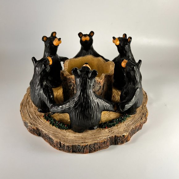 Vtg Circle Of Bears Bear Foots Jeff Fleming Big Sky Carvers Votive Candle Holder - Picture 7 of 16